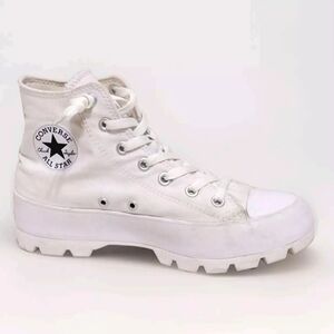 Converse CTAS Women's White Canvas Hi-Top Platform Sneakers Size 8 Lug Sole